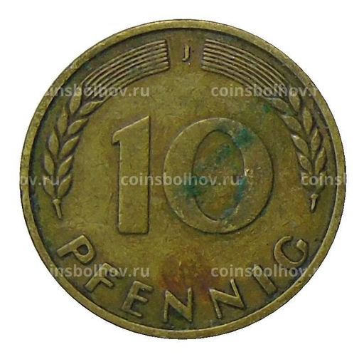 Монета 10 пфеннигов 1949 года J Германия