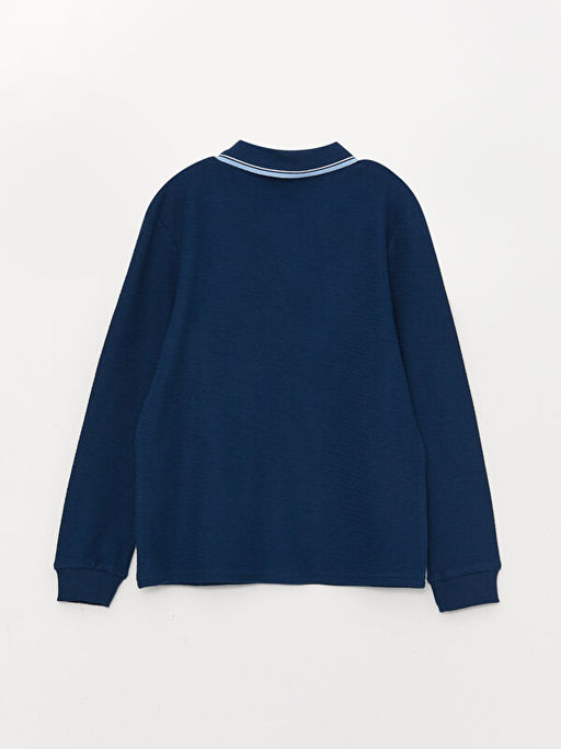 Polo Yaka Uzun Kollu Erkek ?ocuk Ti??rt - Waikiki фото 2