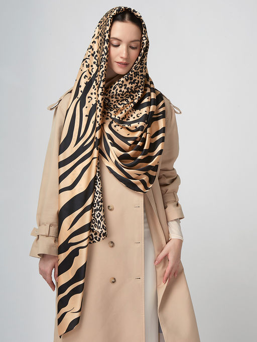 Большой, мягкий, тонкий и очень нежный двусторонний палантин с рисунком Tantino