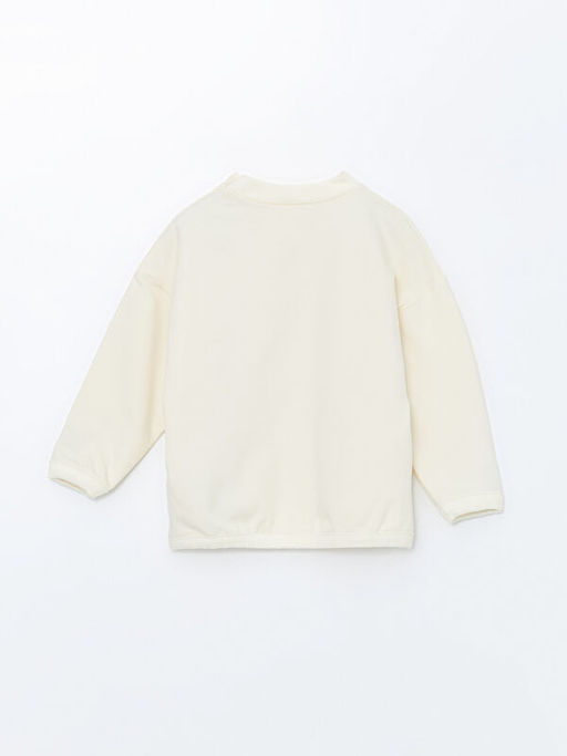 Bisiklet Yaka Uzun Kollu Bask?l? Erkek Bebek Sweatshirt