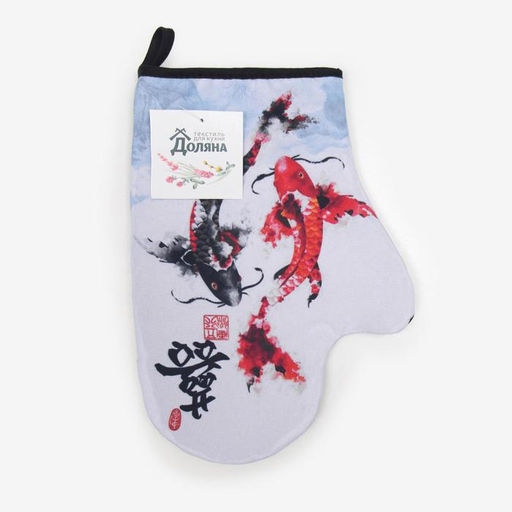 Варежка-прихватка Доляна Восток 24х32 см, 35% хл, 65% пэ, ватин 250 г/м2  фото 4