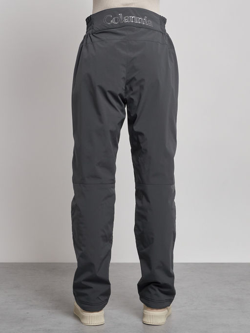 Брюки утепленные спортивные с высокой посадкой женские зимние серого цвета 7141Sr - Colannia фото 13