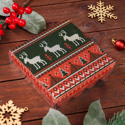 Цена за 5 шт. Коробка для печенья, «Скандинавия», 12×12×3 см