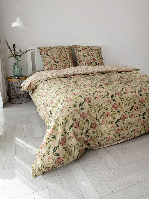 Комплект постельного белья 1,5-спальный зелёный бязь