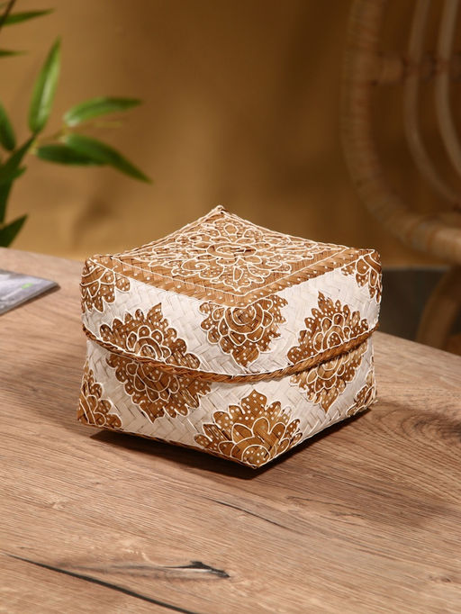 Корзинка плетёная «Манадо», 16×16×12 см, бамбук, светлая