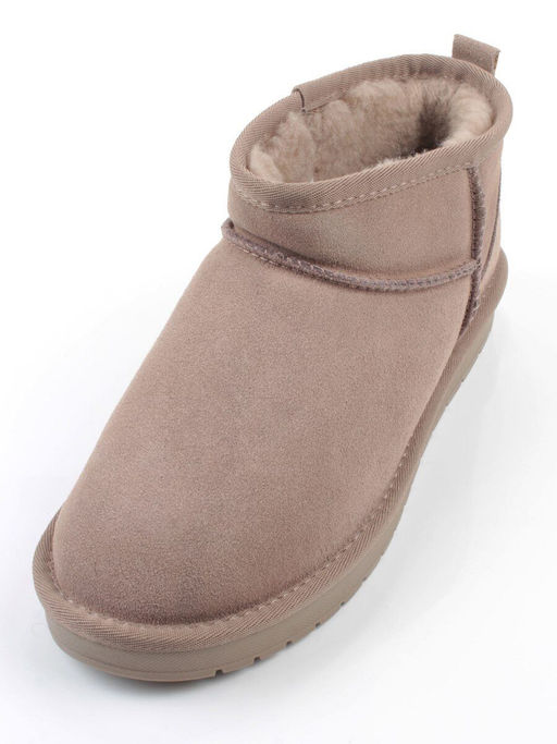 04-PF8300-4 GRAY/BEIGE Угги женские (натуральная замша, 100% шерсть)