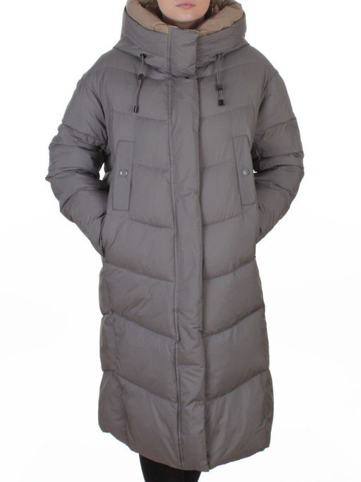 8867 GRAY Пальто зимнее женское (200 гр. холлофайбер)