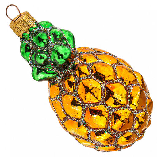 Елочная игрушка фигурка стеклянная Ананас h11см, ручная художественная роспись, подарочная упаковка (Россия) - Домашняя мода фото 2