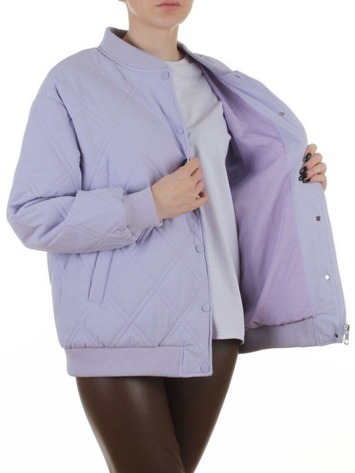 H24-91 LILAC Куртка-бомбер стеганная демисезонная женская (100 гр. синтепон)