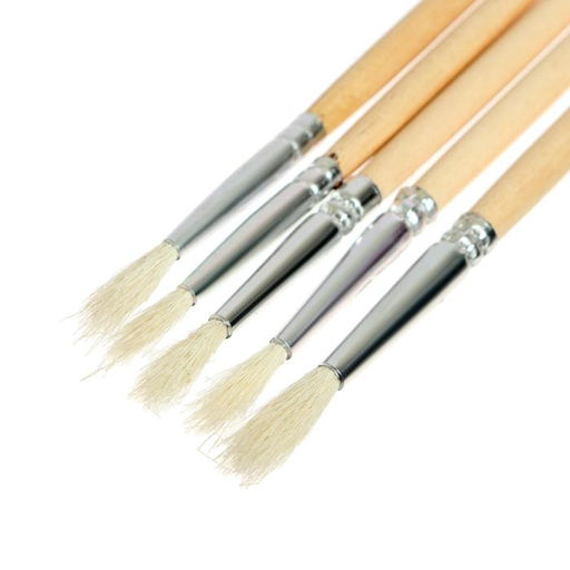 Набор кистей для рисования, коза, 5 штук: № 1, 2, 3, 4, 5, круглые, деревянная ручка, международный размер