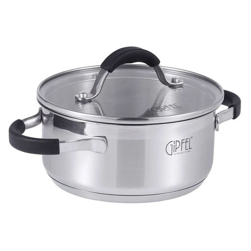 1732 GIPFEL Кастрюля METROPOLE 1,4л/16x7,5см, нержавеющая сталь 18/10, стеклянная крышка