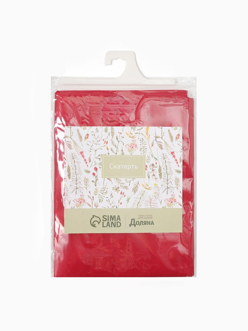 Скатерть Доляна, однотонная, 140?180 см, красная, 140 г/м?, 100% п/э