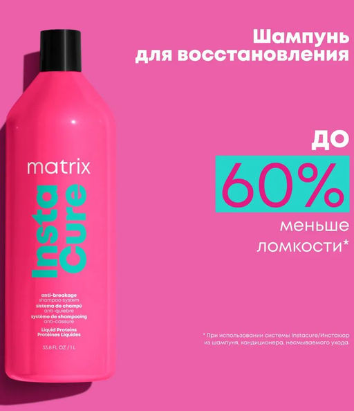Шампунь Instacure для восстановления волос с жидким протеином, 1000 мл