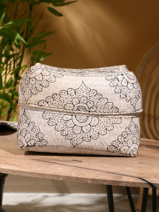 Корзинка плетёная «Бонтанг», 30×30×18.5 см, бамбук, светлая