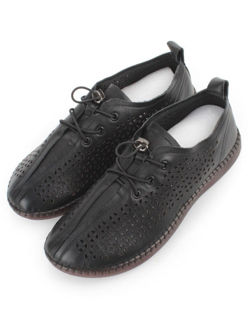 03-5005-1 BLACK Полуботинки женские летние (натуральная кожа) - Фабричный китай фото 4