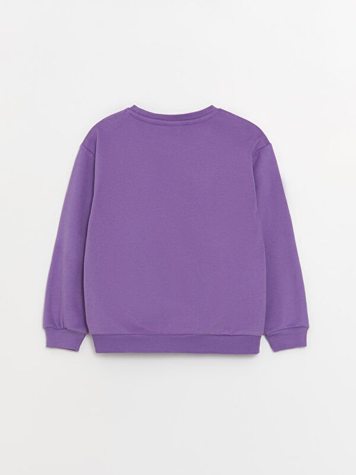 Bisiklet Yaka Bask?l? Uzun Kollu K?z ?ocuk Sweatshirt - Waikiki фото 2