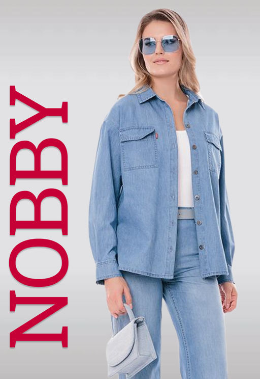 NOBBY, Рубашка джинсовая W 002 904 (тонкий деним)  фото 8