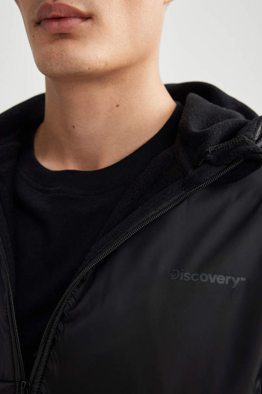 Флисовый кардиган с капюшоном Discovery Channel Relax Fit - Defacto фото 6