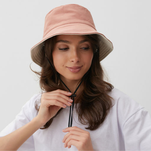 Панама двусторонняя женская MINAKU, цвет розовый, молочный, размер 56