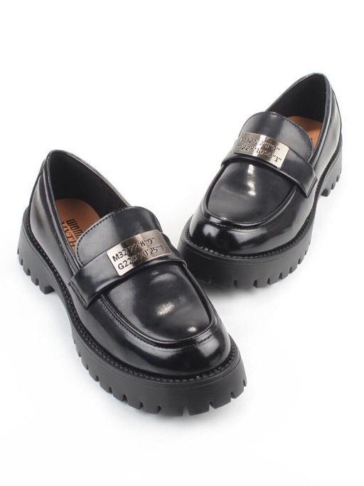 03-S77-49 BLACK Лоферы женские (натуральная кожа)