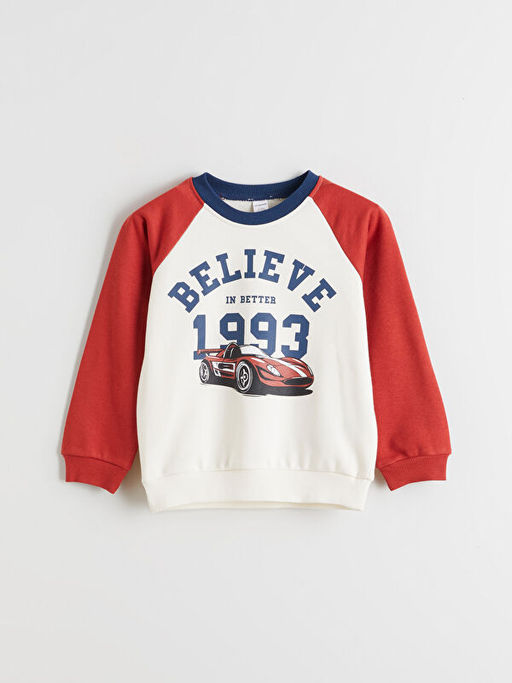 Bask?l? Erkek ?ocuk Sweatshirt