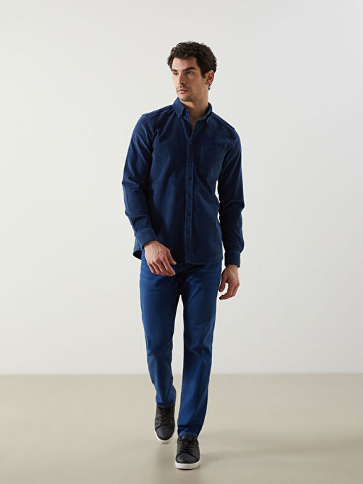 Regular Fit Uzun Kollu Kadife Erkek G?mlek