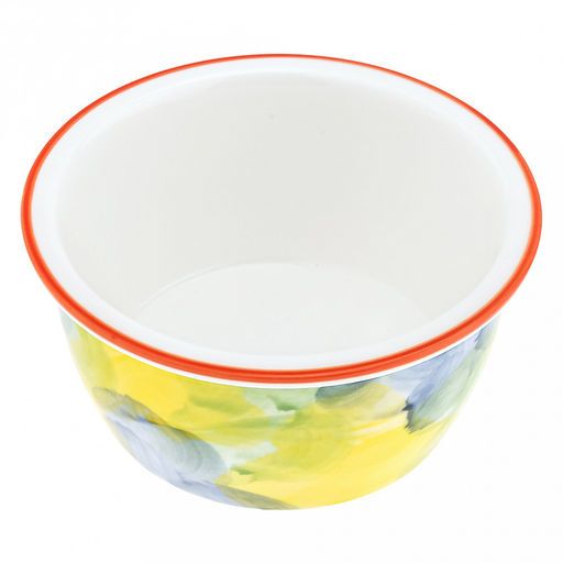Акварель Салатник-контейнер фарфоровый 400мл, д13х6,2см, круглый, с деколью, отводка, пластмассовая крышка, герметичная, с клипсами, с силиконовым уплотнителем (Китай) - Домашняя мода фото 6