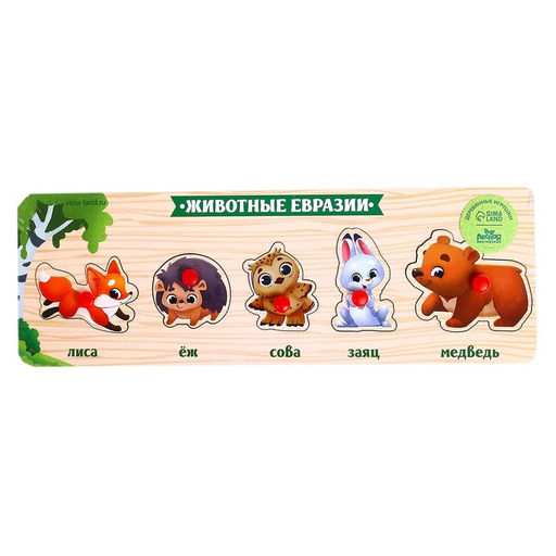Рамка - вкладыш «Животные Евразии», 5 вкладышей