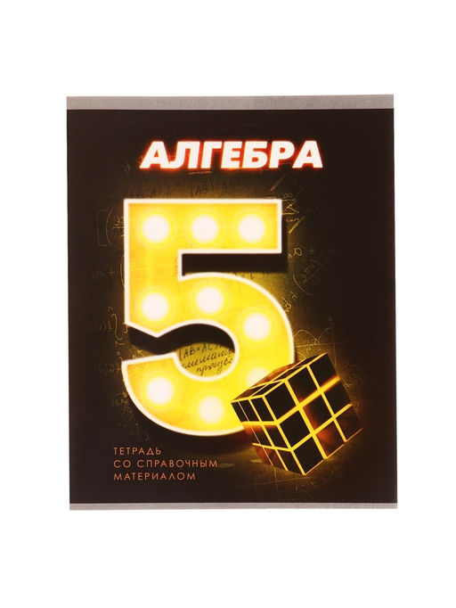 Цена за 10 шт. Тетрадь предметная 48 листов в клетку Calligrata «3D. Алгебра», серые листы