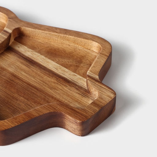 Менажница новогодняя Magistro «Ёлочка», 30×15×1.8 см, дерево акация