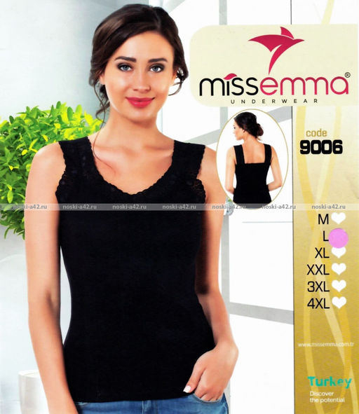 Цена за 1 шт. Майки женские Miss Emma Турция Кружево черные