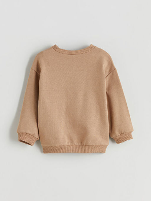 Bisiklet Yaka Bask?l? Erkek ?ocuk Sweatshirt