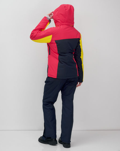 Горнолыжный костюм женский зимний темно-синего цвета 02803TS