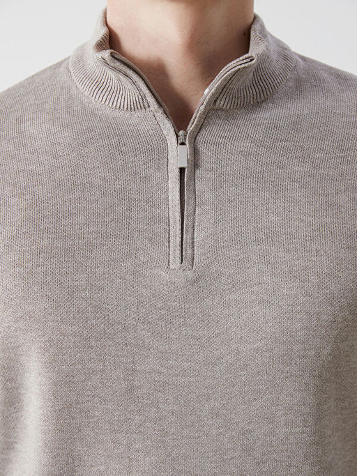 Dik Yaka Uzun Kollu Erkek Triko Kazak