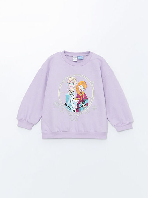Bisiklet Yaka Elsa Bask?l? K?z Bebek Sweatshirt 2li - Waikiki фото 2