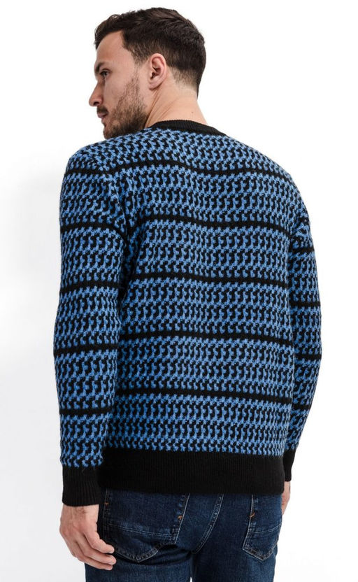 Джемпер мужской в полоску F310-0501 синий - Fine joyce фото 7
