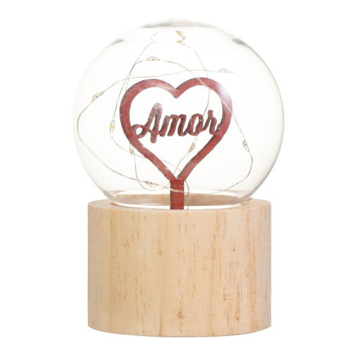 Фигурка светящаяся RISALUX Сердечко, LED-ночник, 3?AG10, шар-8 см, 6.5?6.5?11.5 см