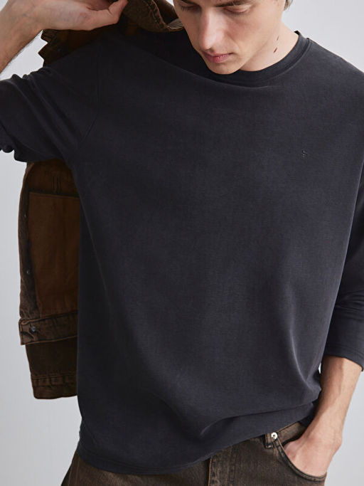 Bisiklet Yaka Erkek Sweatshirt