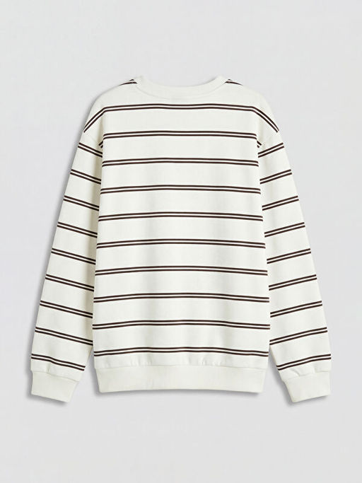 Bisiklet Yaka ?izgili Erkek ?ocuk Sweatshirt