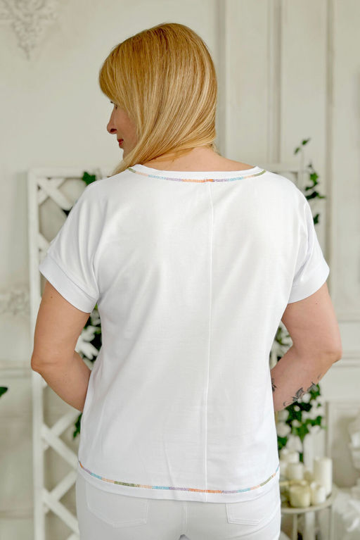 Футболка Rumoda 2221 оранжевый+белый  фото 6