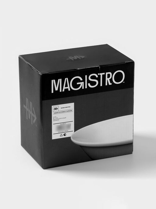 Тарелки глубокие Magistro Basic bistro, 450 мл, d=15.5 см, набор 6 шт., фарфор, белые  фото 5