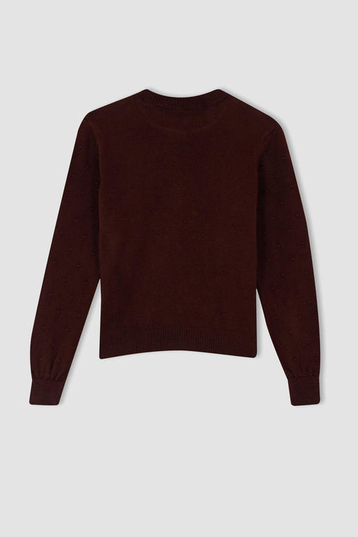 Свитер Relax Fit с круглым вырезом - Defacto фото 8