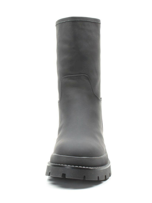 04-C186M BLACK Ботинки зимние женские (натуральная кожа (нубук) натуральный мех) - Фабричный китай фото 9