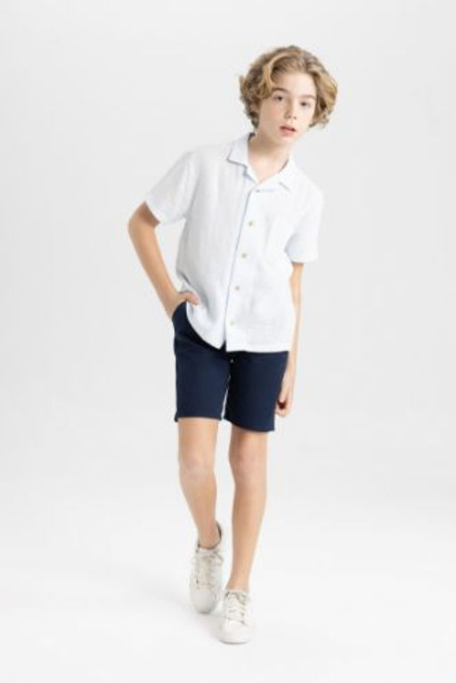 Erkek Cocuk Cepli Basic Duz Gabardin Sort