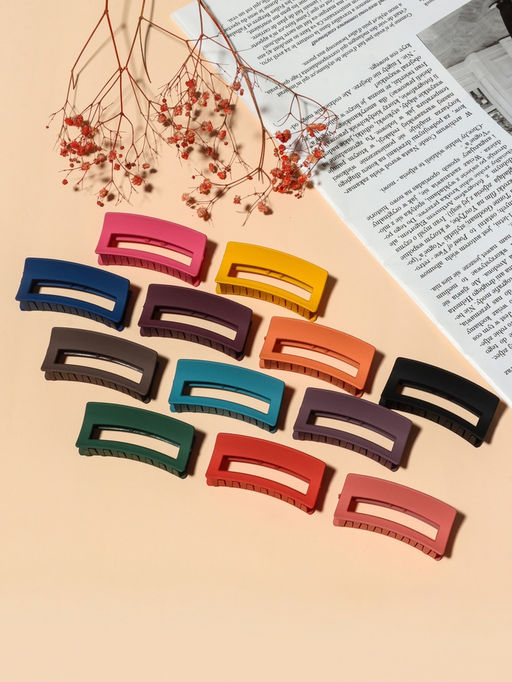 Цена за 12 шт. Крабик для волос «Матовый», классика, 7 см, МИКС