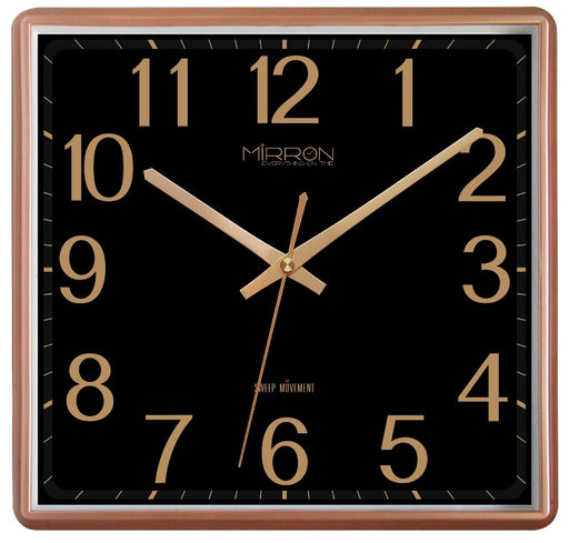 Настенные часы Mirron квадратные золотые P3273AZBL