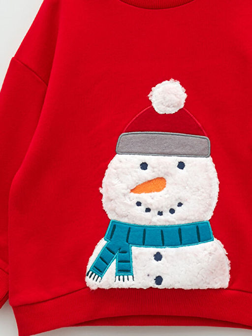 Bisiklet Yaka Uzun Kollu Y?lba?? Temal? Erkek Bebek Sweatshirt - Waikiki фото 3