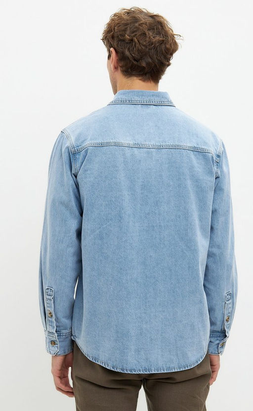 Рубашка джинс P311-1241 middle blue