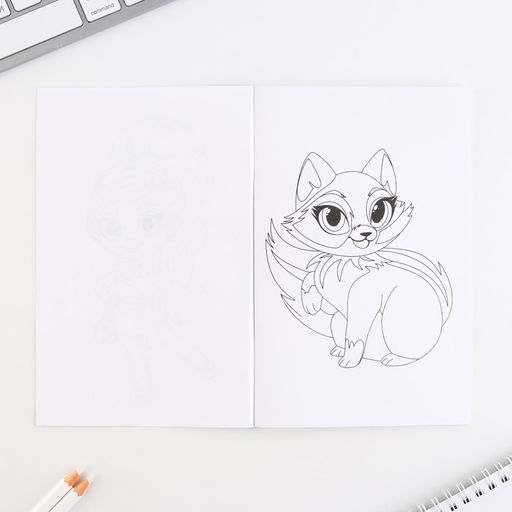 Подарочный набор, блокнот-раскраска, трафарет и восковые мелки 8 марта