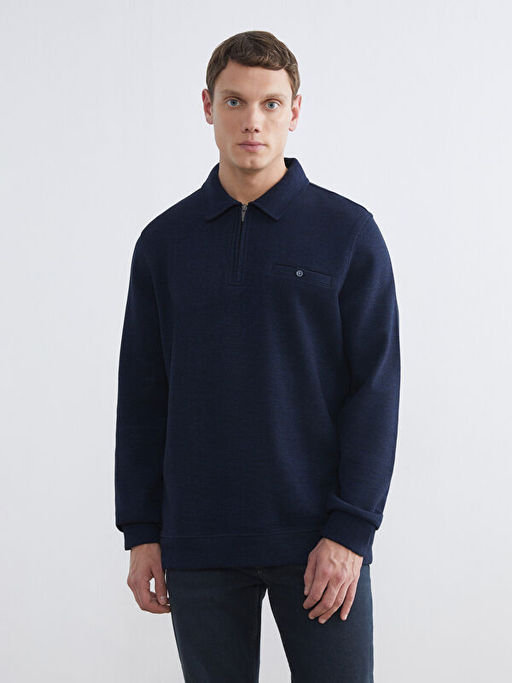Polo Yaka Erkek Sweatshirt